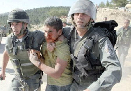 Niños palestinos en arresto domiciliario
